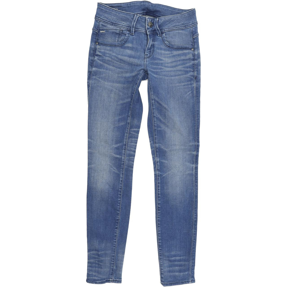 G-Star Lynn Mid Women Blue Skinny Slim Stretch Jeans W26 L30