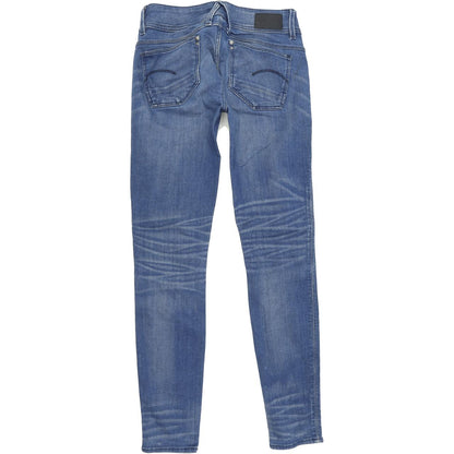 G-Star Lynn Mid Women Blue Skinny Slim Stretch Jeans W26 L30
