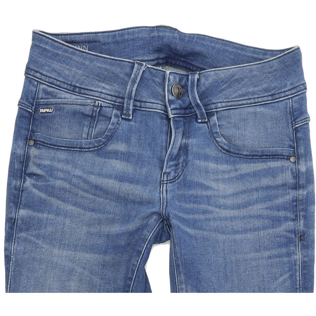 G-Star Lynn Mid Women Blue Skinny Slim Stretch Jeans W26 L30