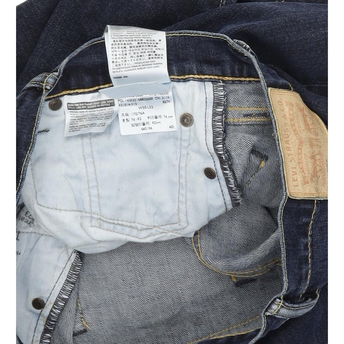 Levi's 522 Men Blue Tapered Slim Stretch Jeans W30 L32
