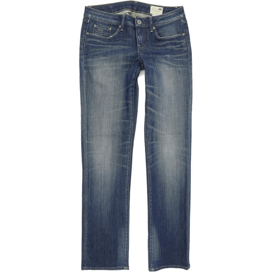 G-Star 3301 Women Blue Straight Regular Stretch Jeans W28 L32