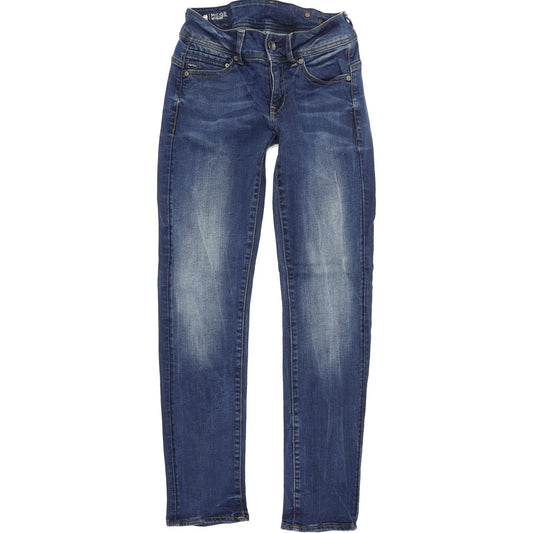 G-Star Midge Mid Women Blue Straight Regular Stretch Jeans W28 L30