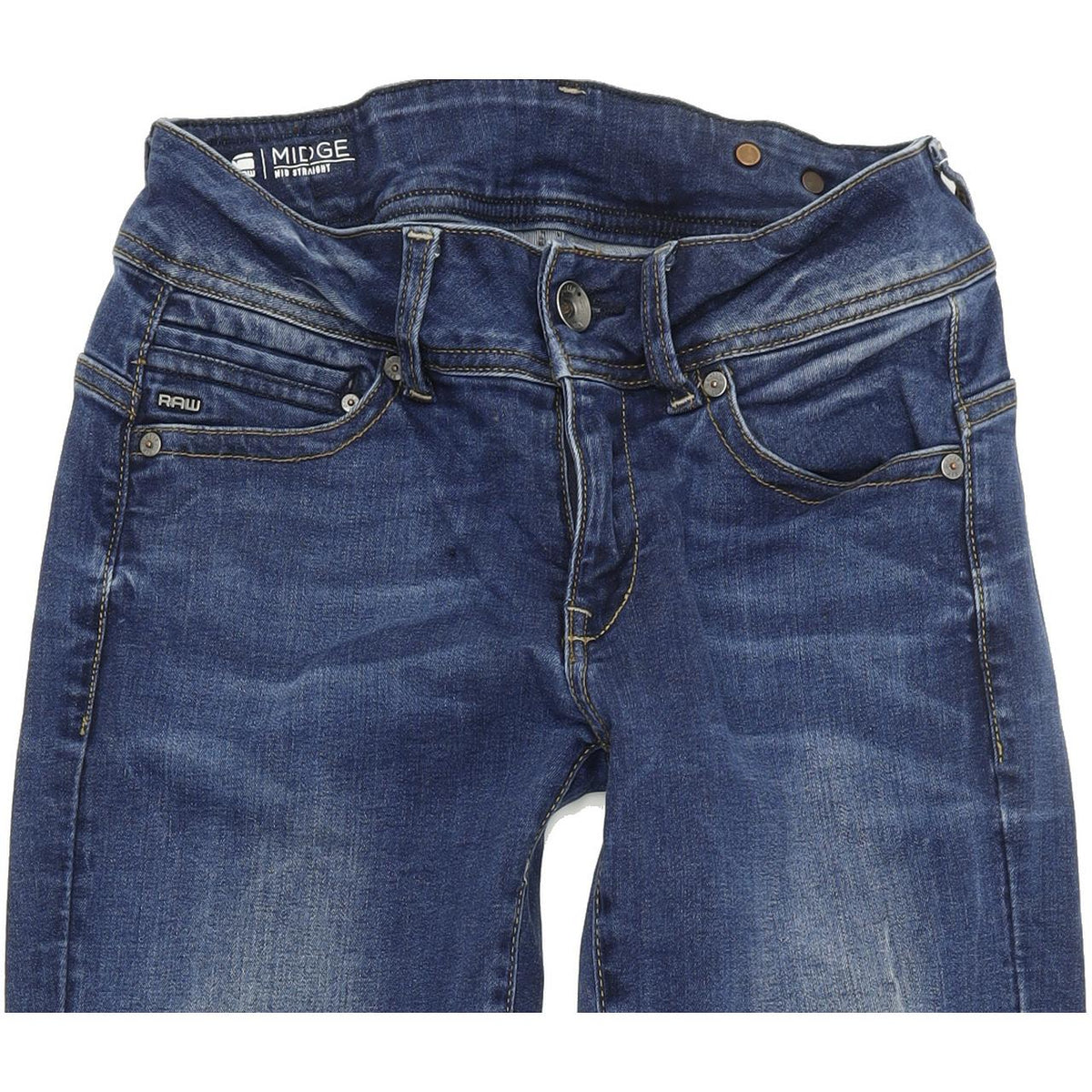 G-Star Midge Mid Women Blue Straight Regular Stretch Jeans W28 L30
