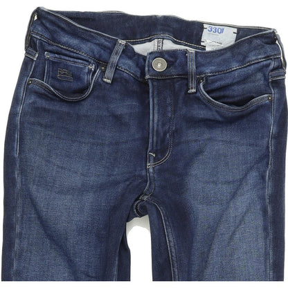 G-Star 3301 Jeg  Women Blue Skinny Slim Stretch Jeans W29 L32