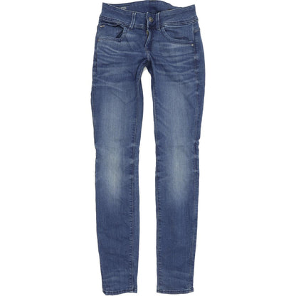 G-Star Lynn Mid Women Blue Skinny Slim Stretch Jeans W27 L32