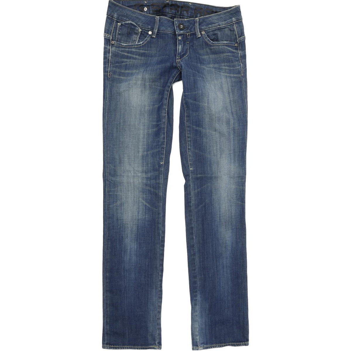 G-Star Corvet Women Blue Straight Regular Stretch Jeans W28 L34