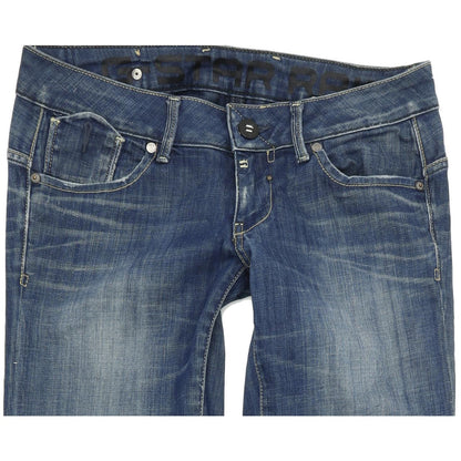 G-Star Corvet Women Blue Straight Regular Stretch Jeans W28 L34