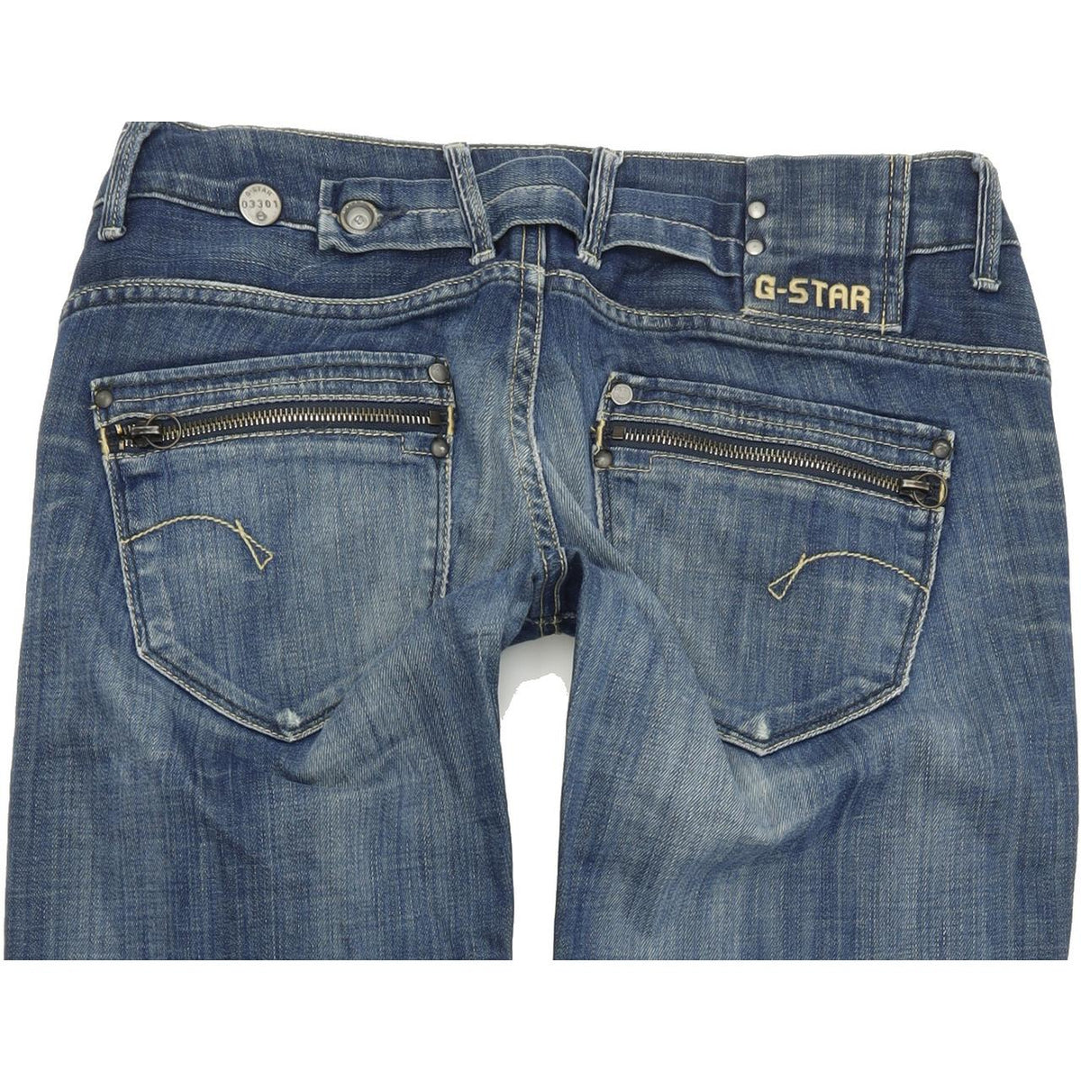 G-Star Corvet Women Blue Straight Regular Stretch Jeans W28 L34