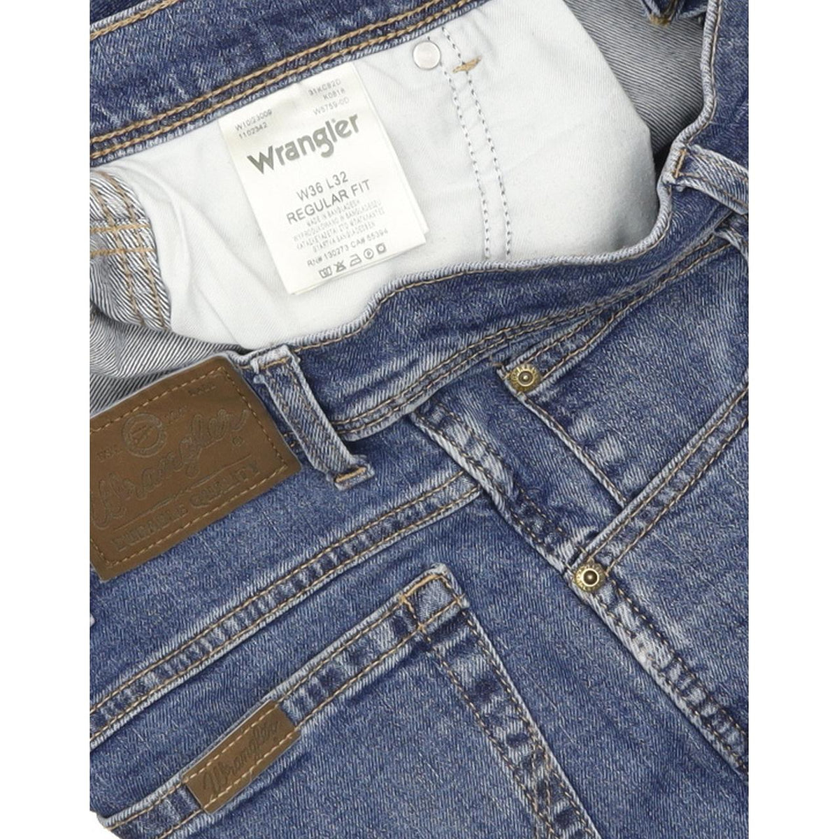 Wrangler Men Blue Straight Regular Jeans W36 L32