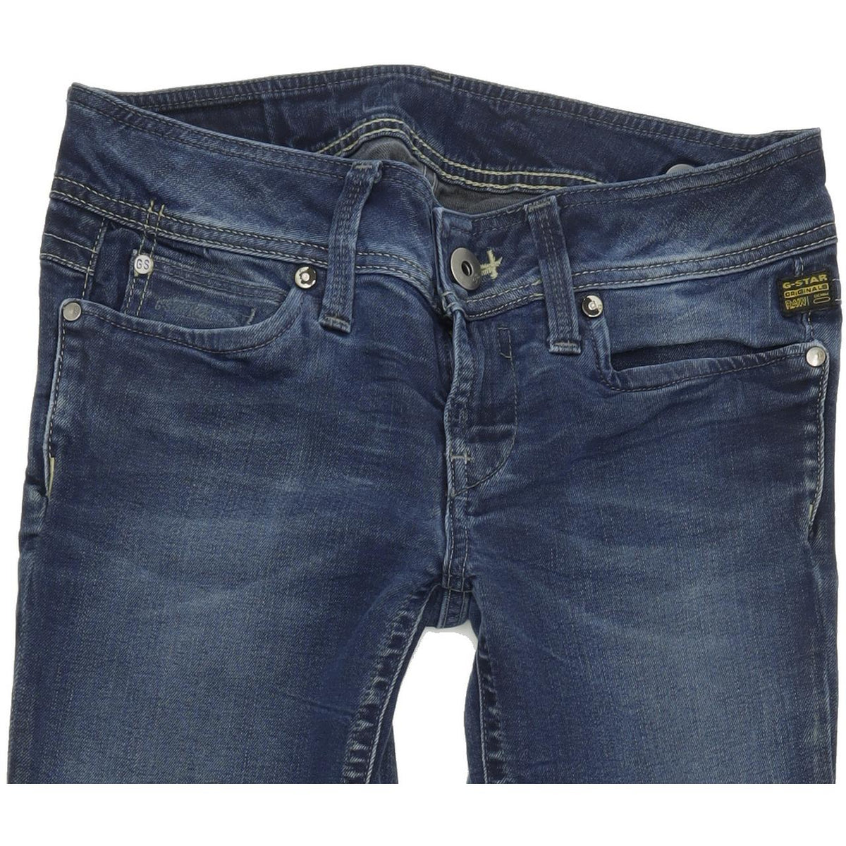 G-Star Ford Women Blue Straight Regular Stretch Jeans W28 L32