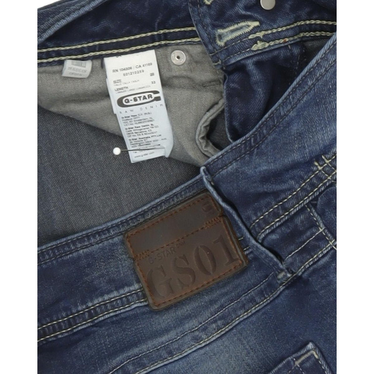 G-Star Ford Women Blue Straight Regular Stretch Jeans W28 L32