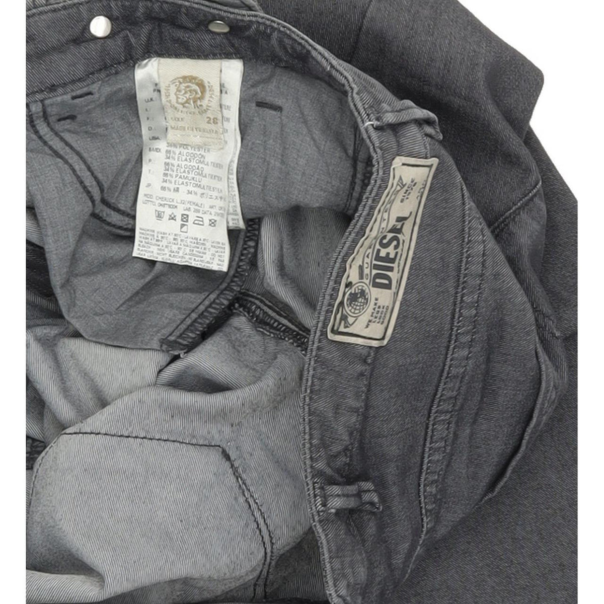 Diesel Cherick 0R7A3  Women Grey Skinny Slim Stretch Jeans W28 L29