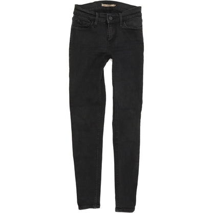Levi's 710 Super Women Black Skinny Slim Stretch Jeans W25 L28