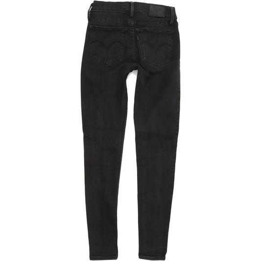 Levi's 710 Super Women Black Skinny Slim Stretch Jeans W25 L28