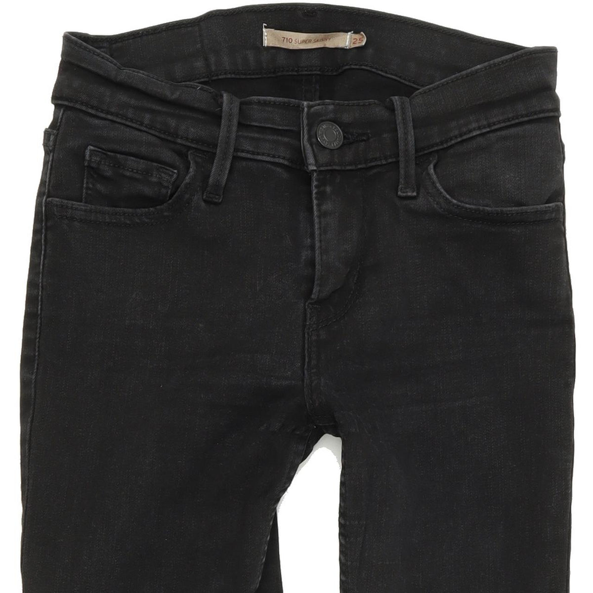 Levi's 710 Super Women Black Skinny Slim Stretch Jeans W25 L28
