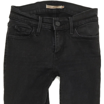 Levi's 710 Super Women Black Skinny Slim Stretch Jeans W25 L28