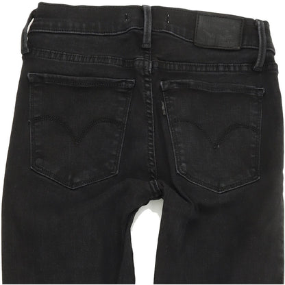Levi's 710 Super Women Black Skinny Slim Stretch Jeans W25 L28