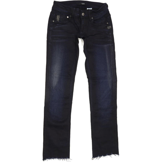 G-Star Attacc Women Navy Straight Slim Stretch Jeans W26 L29