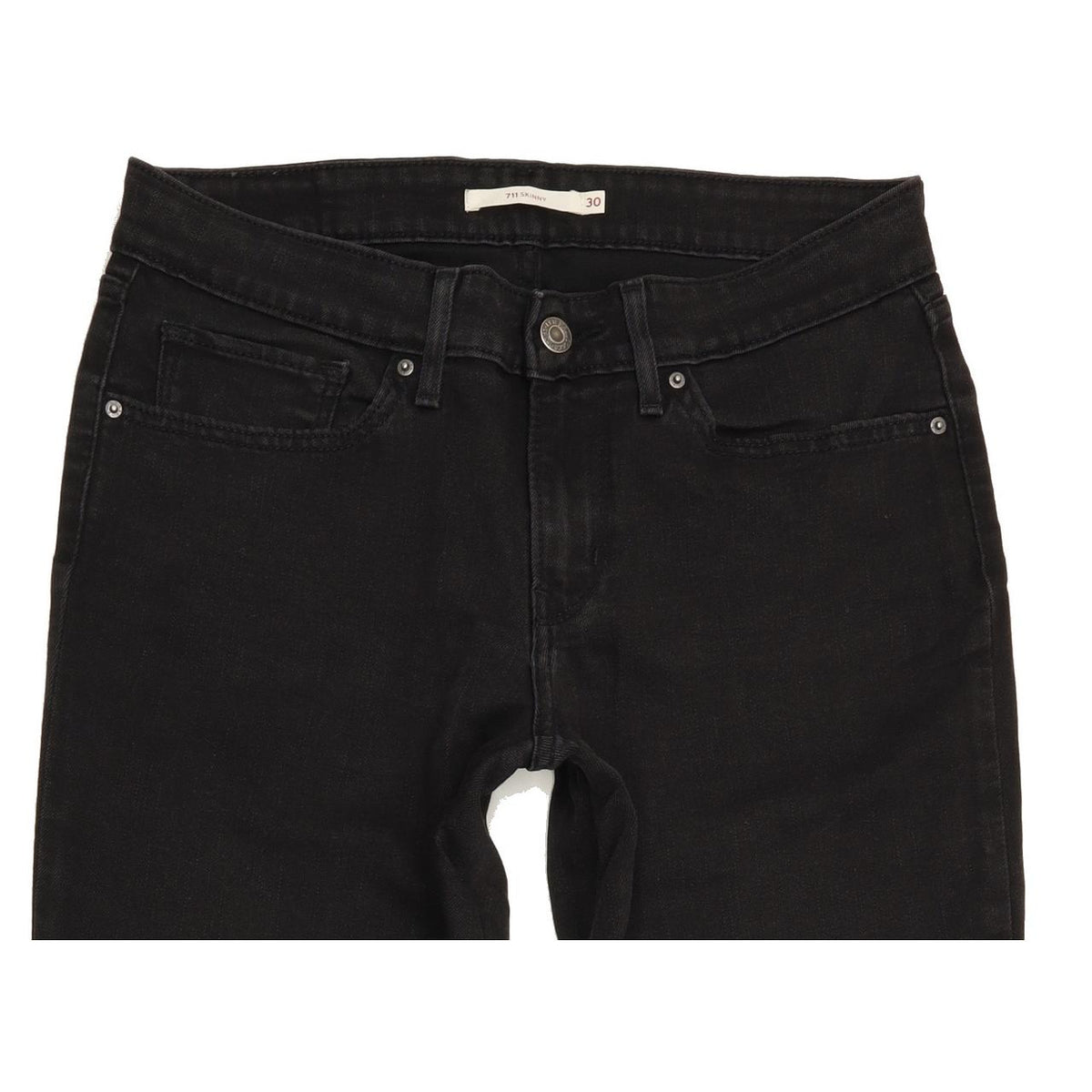 Levi's 711 Women Black Skinny Slim Stretch Jeans W30 L31