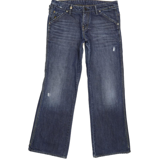 G-Star Medin Stripe Embro Women Blue Bootcut Loose Jeans W29 L28
