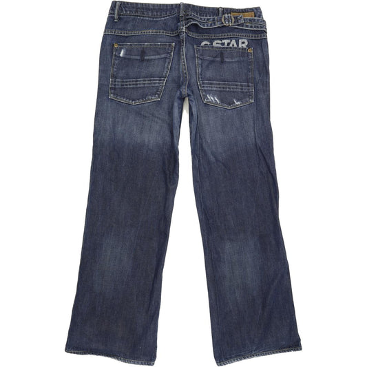 G-Star Medin Stripe Embro Women Blue Bootcut Loose Jeans W29 L28
