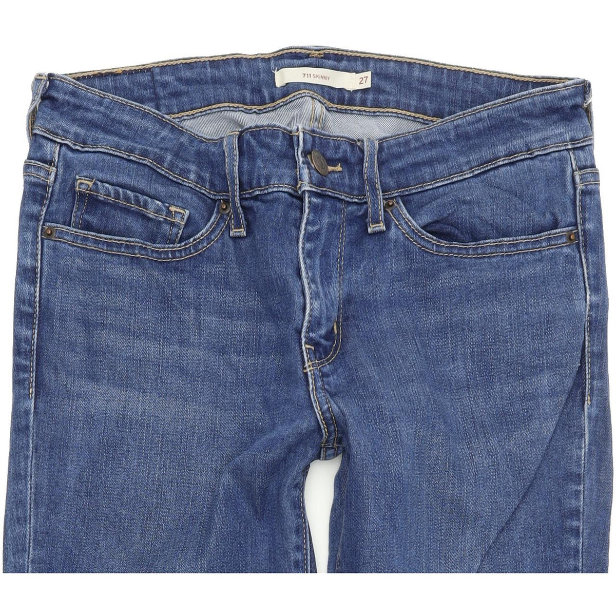 Levi's 711 Women Blue Skinny Slim Stretch Jeans W27 L30