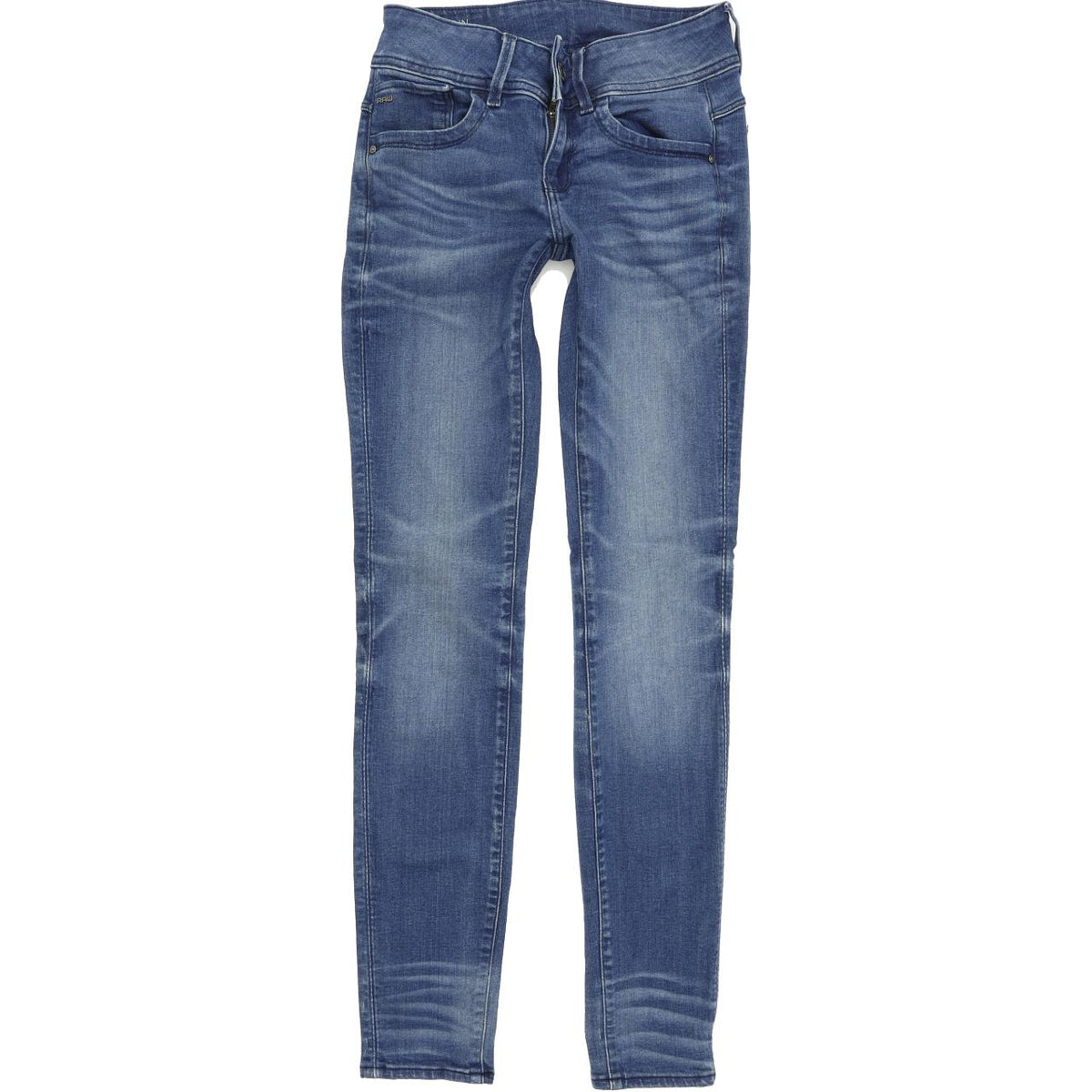 G-Star Lynn Mid Women Blue Skinny Slim Stretch Jeans W24 L30