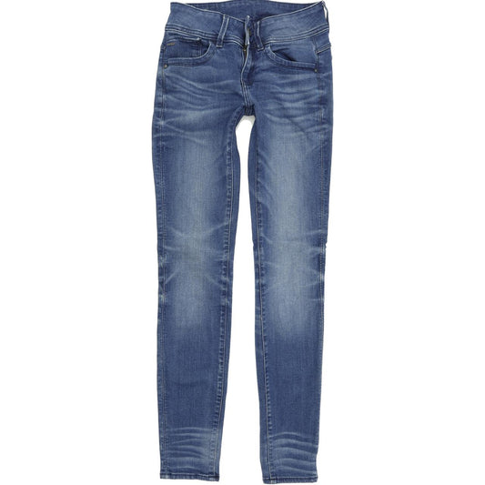 G-Star Lynn Mid Women Blue Skinny Slim Stretch Jeans W24 L30