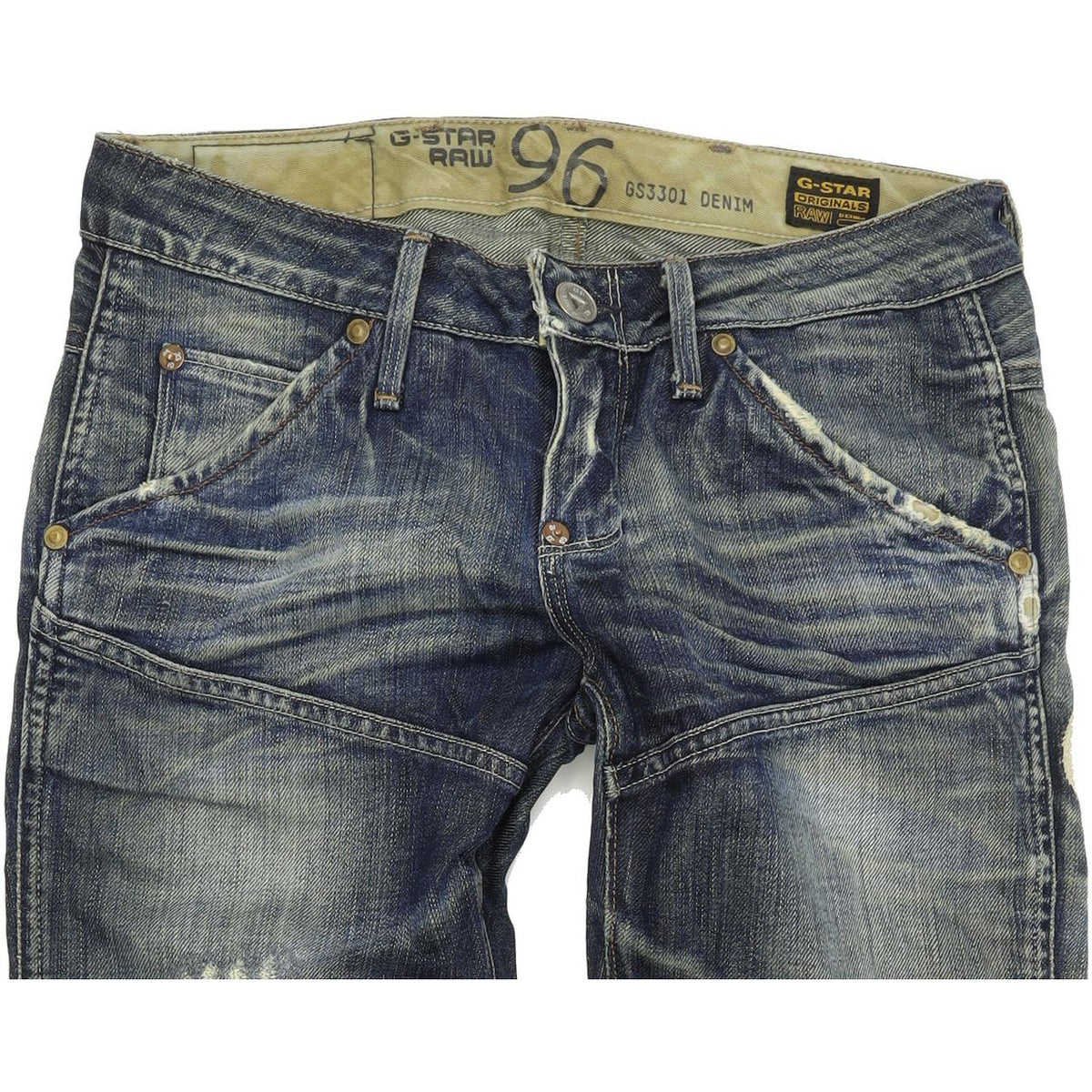G-Star Elwood Heritage Women Blue Straight Slim Jeans W27 L29