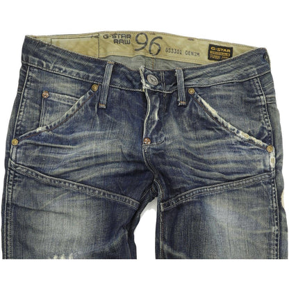 G-Star Elwood Heritage Women Blue Straight Slim Jeans W27 L29