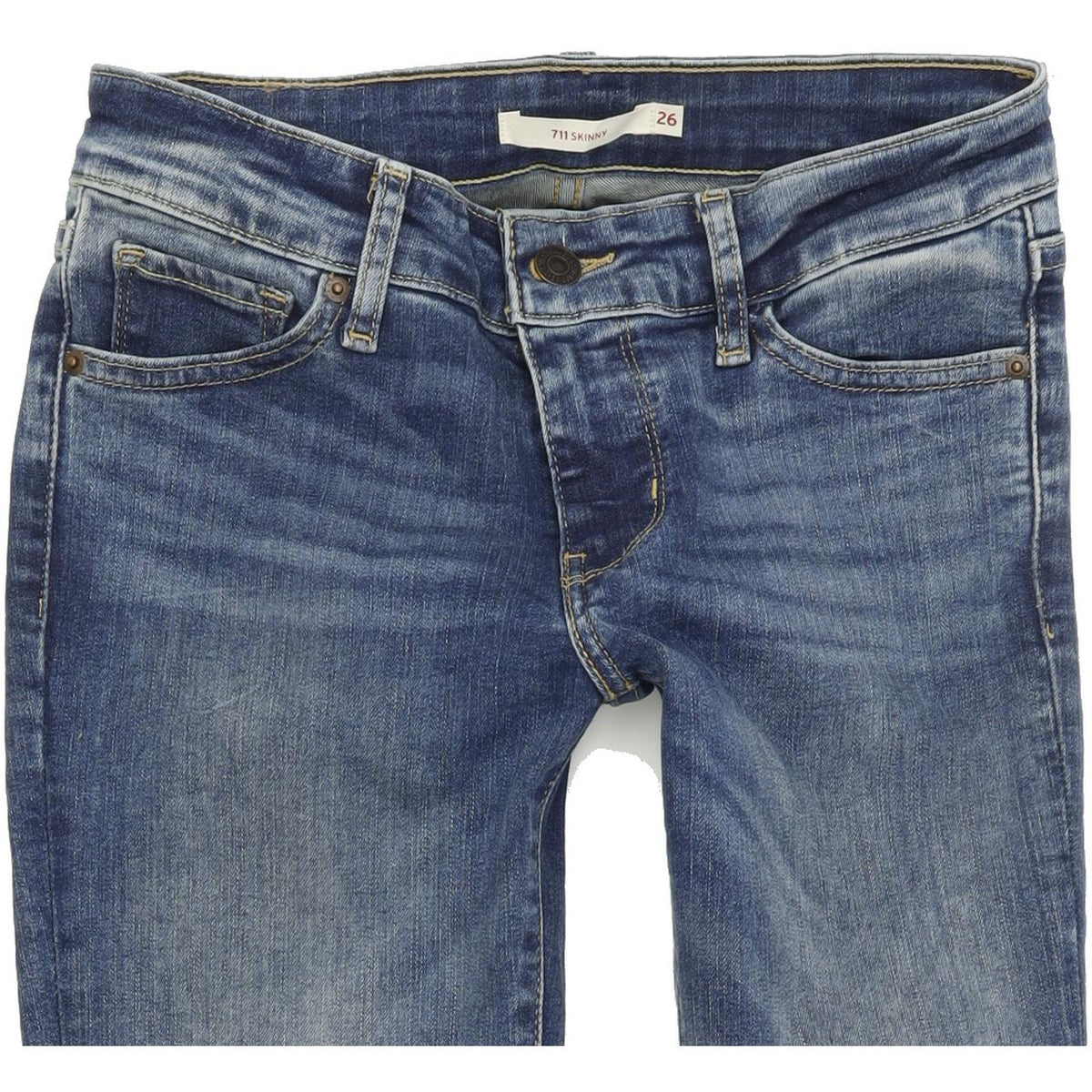 Levi's 711 Women Blue Skinny Slim Stretch Jeans W26 L30