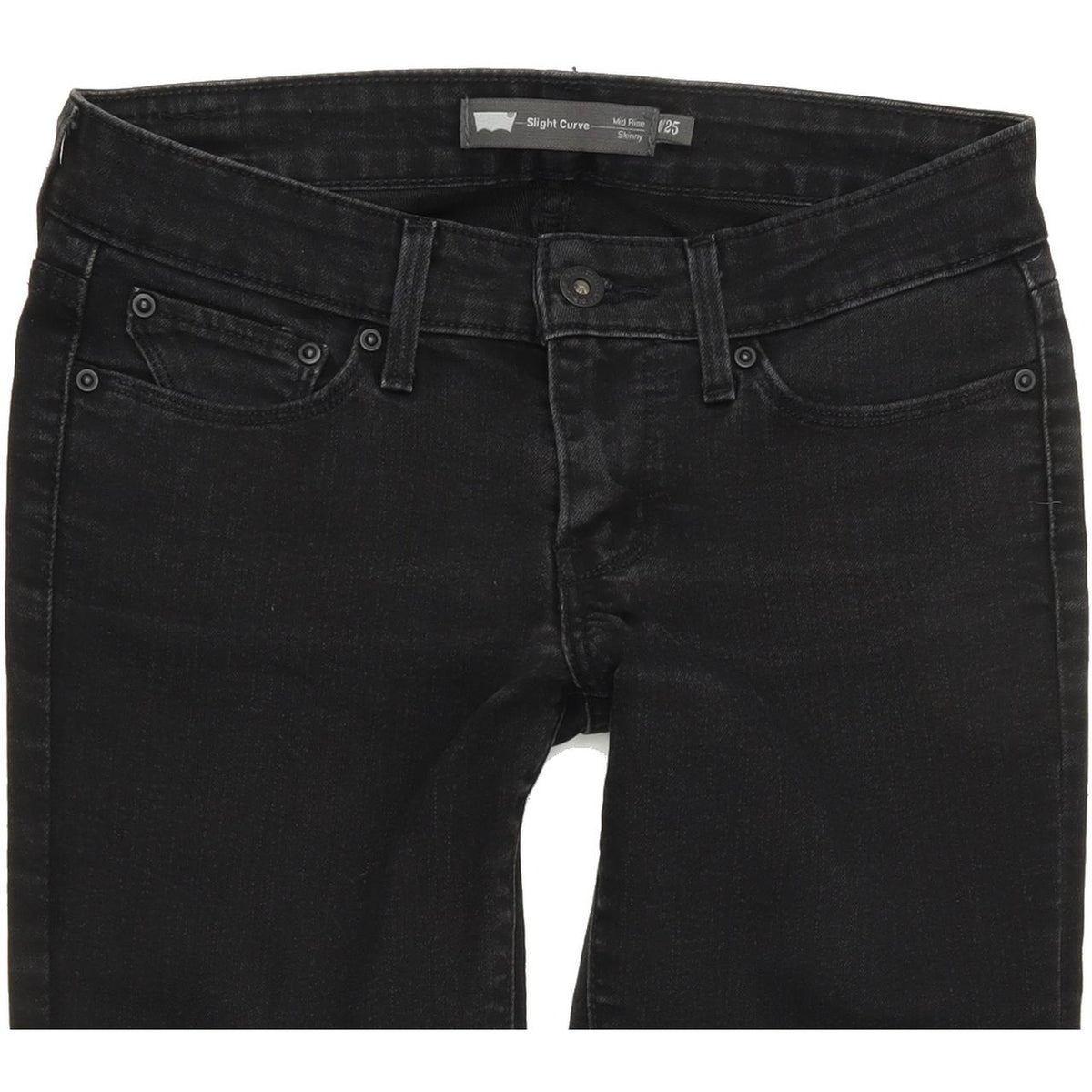 Levi's Slight Curve Women Black Skinny Slim Jeans W25 L32