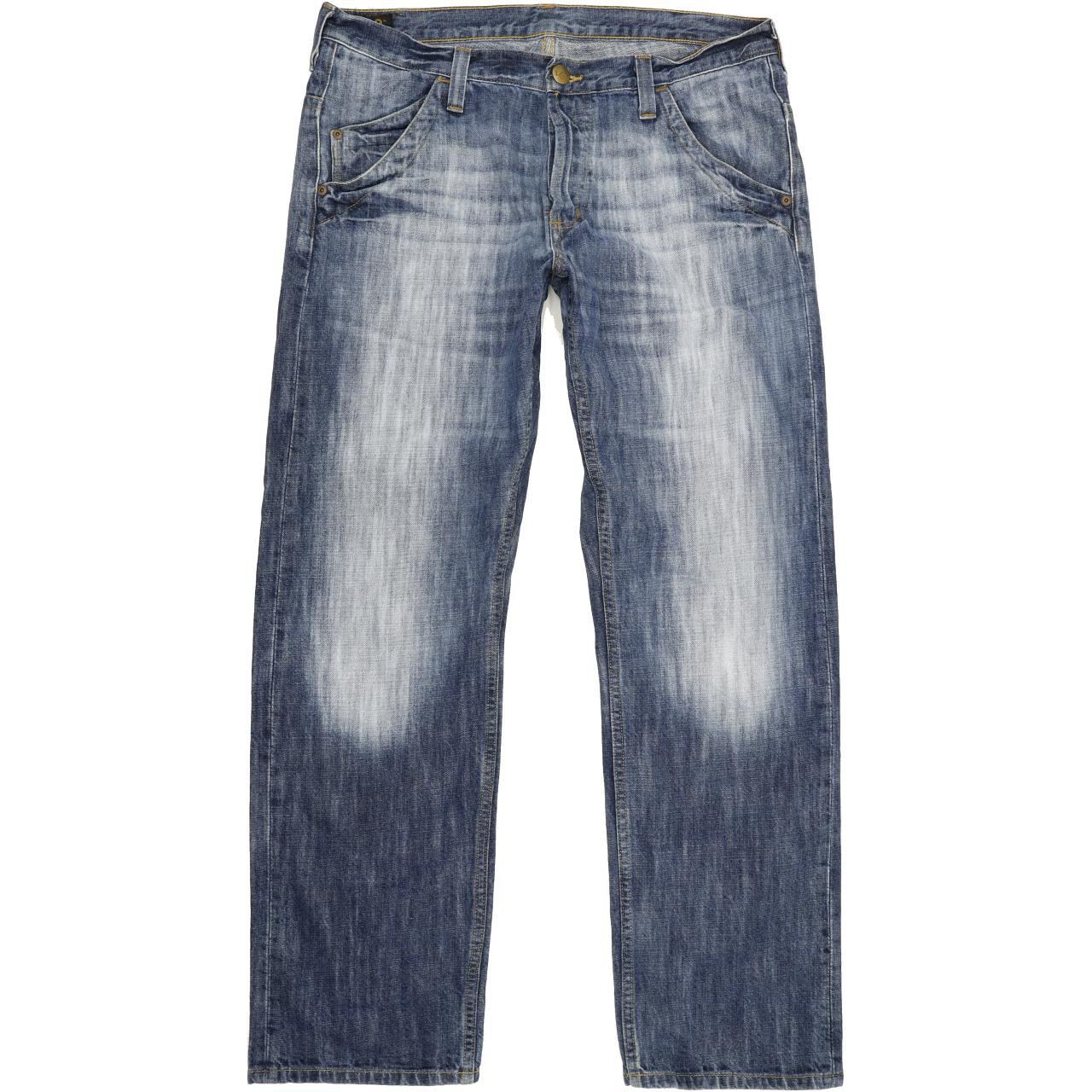 Lee Ripley 3-Needle Men Blue Straight Regular Jeans W36 L32