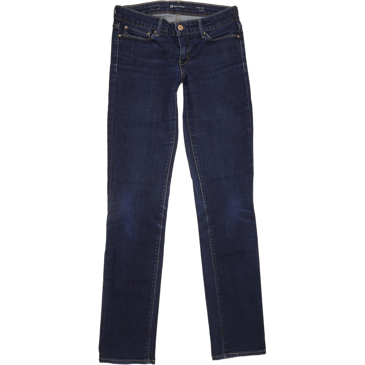Levi's Curve Women Blue Straight Slim Stretch Jeans W28 L33