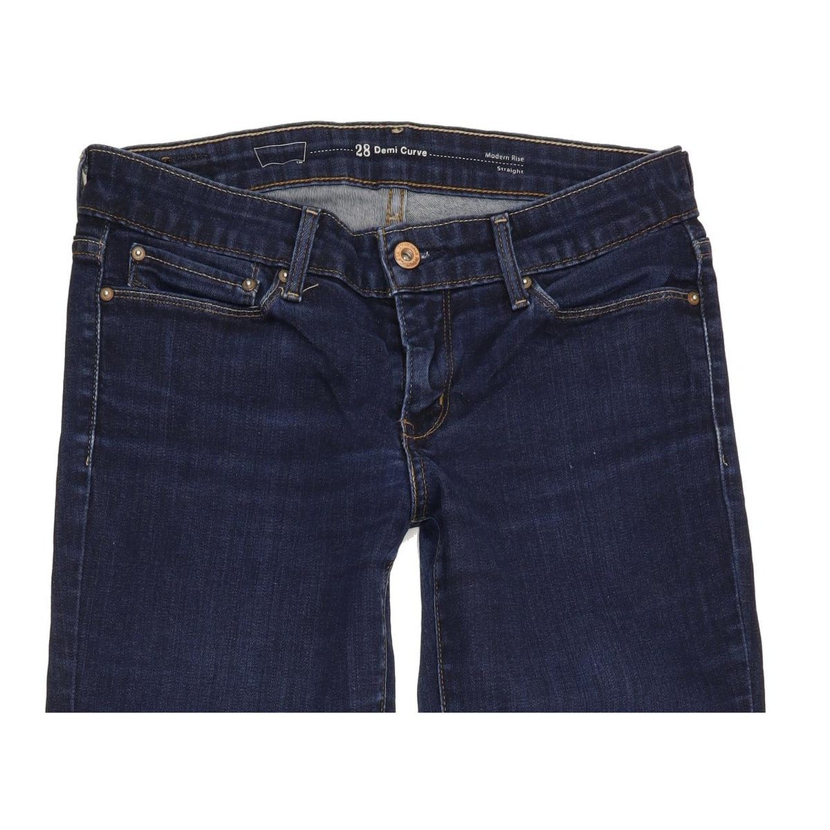 Levi's Curve Women Blue Straight Slim Stretch Jeans W28 L33