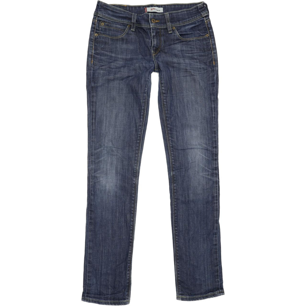 Levi's 571 Women Blue Straight Slim Stretch Jeans W30 L31