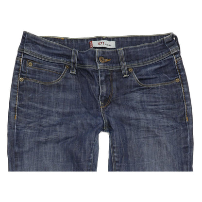 Levi's 571 Women Blue Straight Slim Stretch Jeans W30 L31