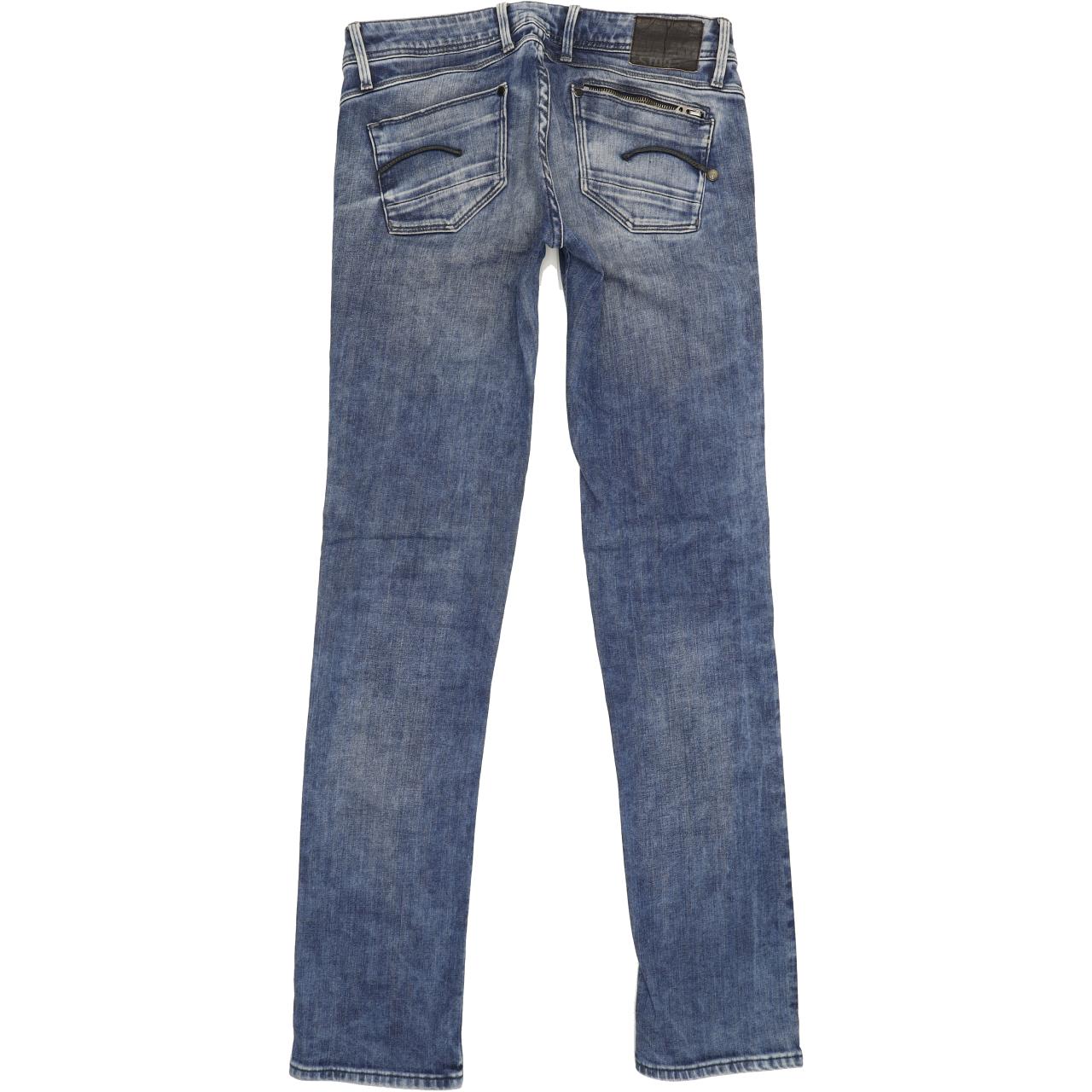 G-Star Attacc Women Blue Straight Slim Stretch Jeans W28 L33
