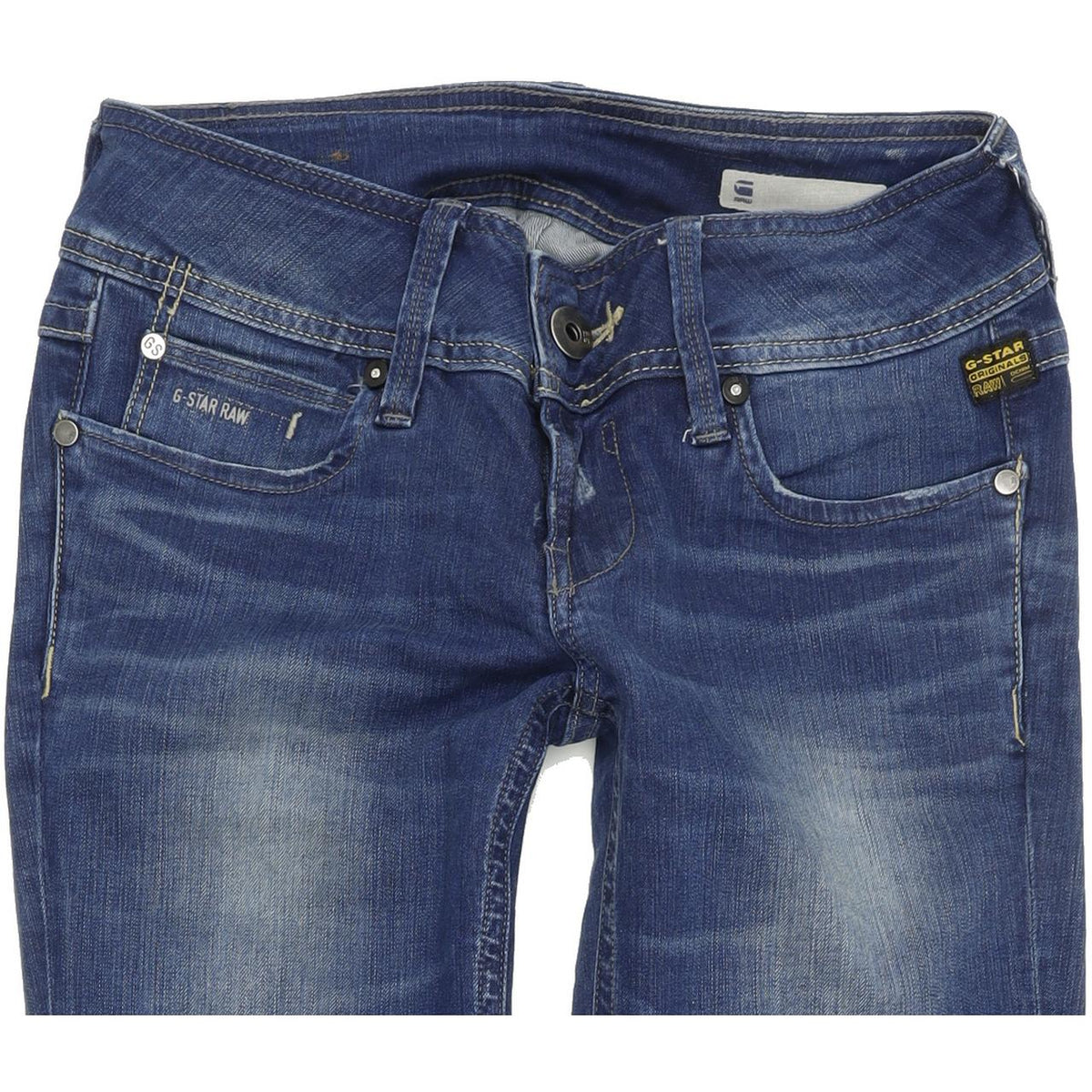 G-Star Ford Women Blue Straight Regular Stretch Jeans W26 L32
