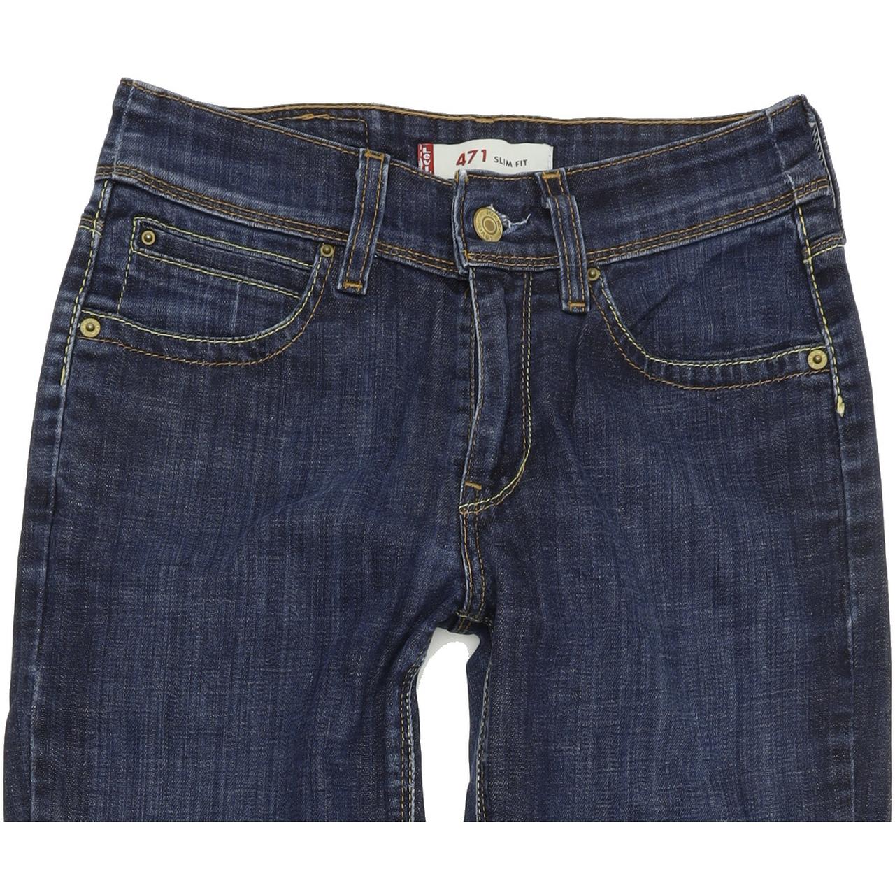Levi's 471 Women Blue Skinny Slim Stretch Jeans W28 L34