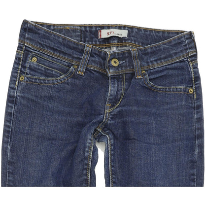 Levi's 571 Women Blue Straight Slim Stretch Jeans W28 L34