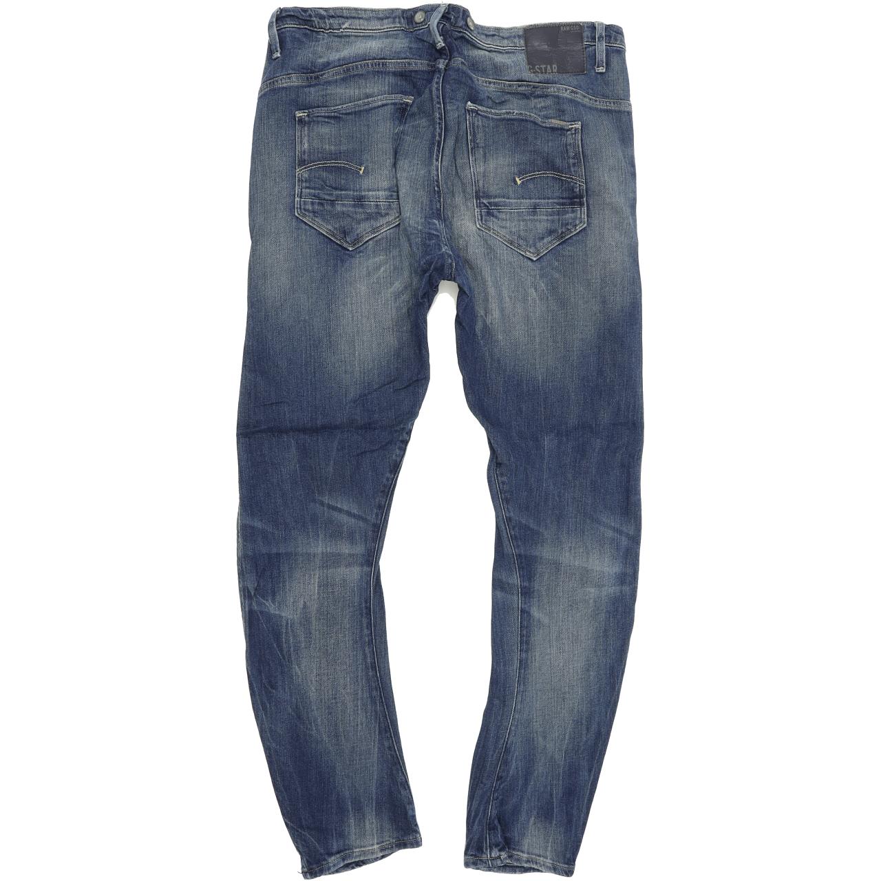 G-Star Arc 3D Braces Women Blue Tapered Regular Stretch Jeans W28 L32