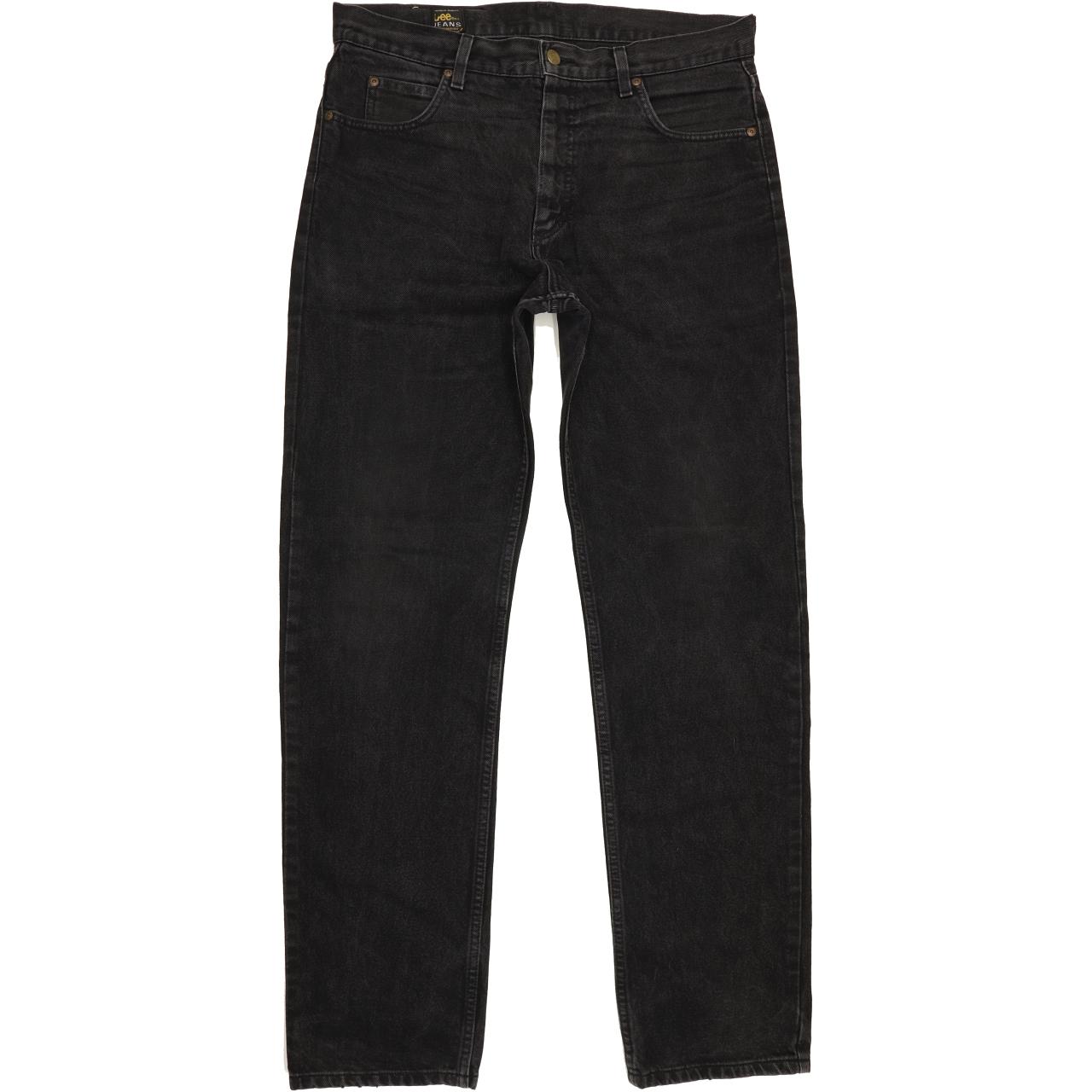 Lee Portland Men Black Straight Regular Jeans W34 L33