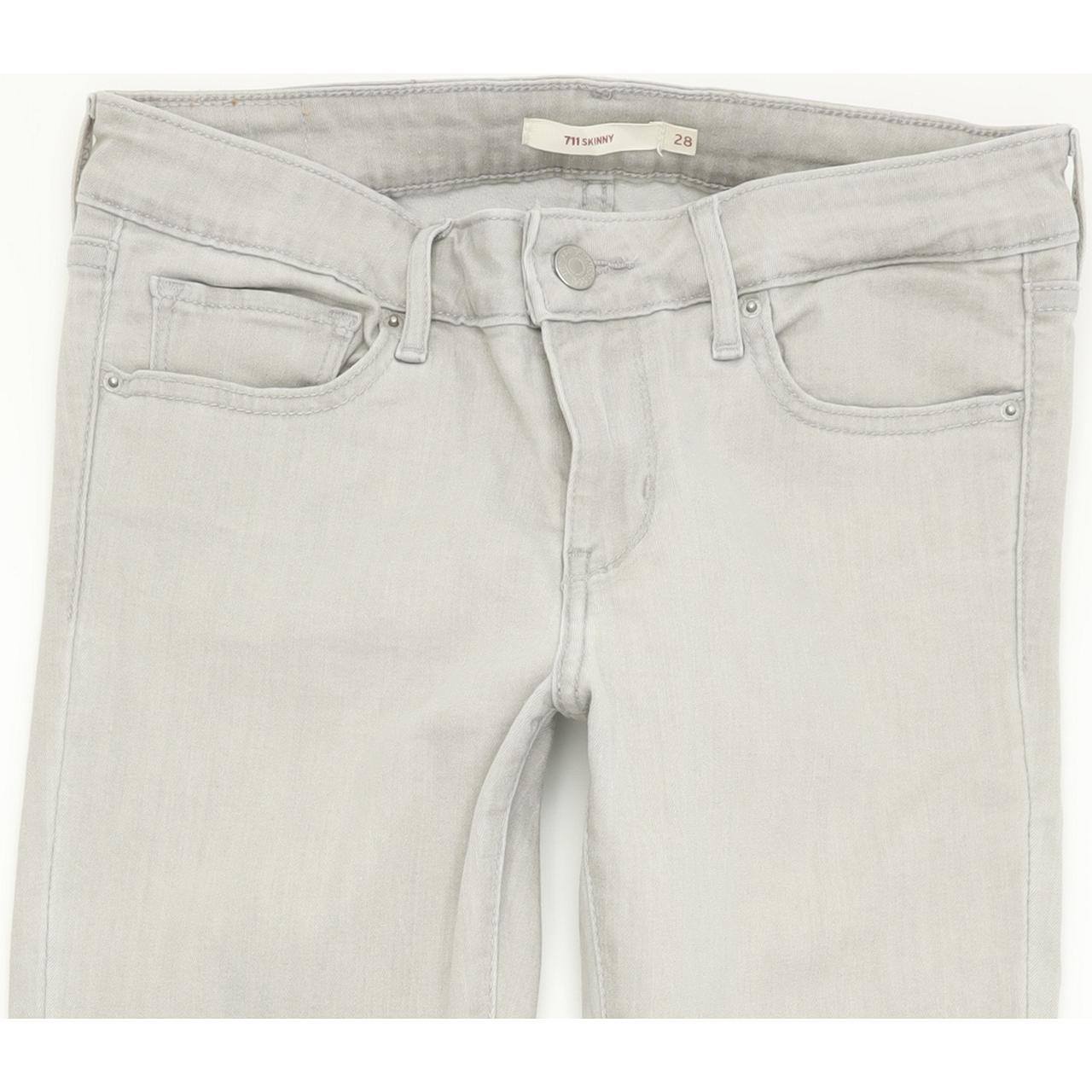Levi's 711 Women Grey Skinny Slim Stretch Jeans W28 L34