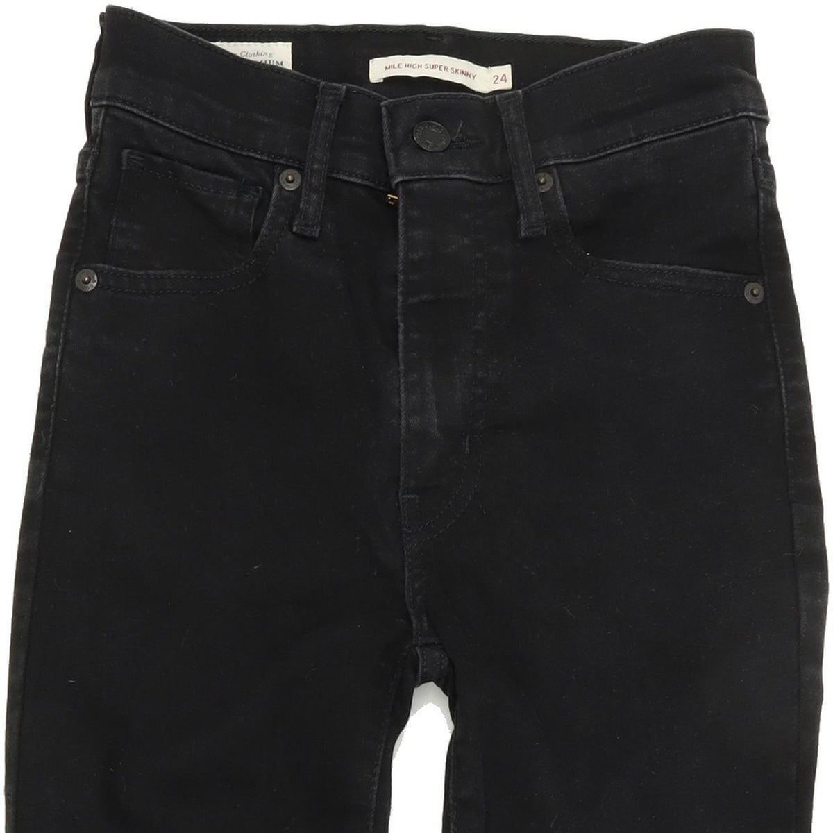 Levi's Mile High Super Women Black Skinny Slim Stretch Jeans W24 L30