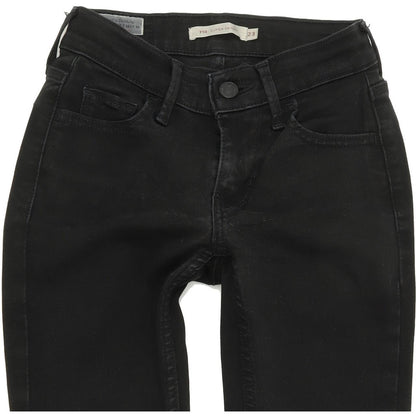 Levi's 710 Super Women Black Skinny Slim Stretch Jeans W23 L30