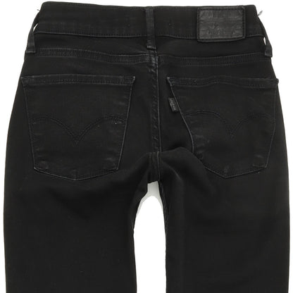 Levi's 710 Super Women Black Skinny Slim Stretch Jeans W23 L30