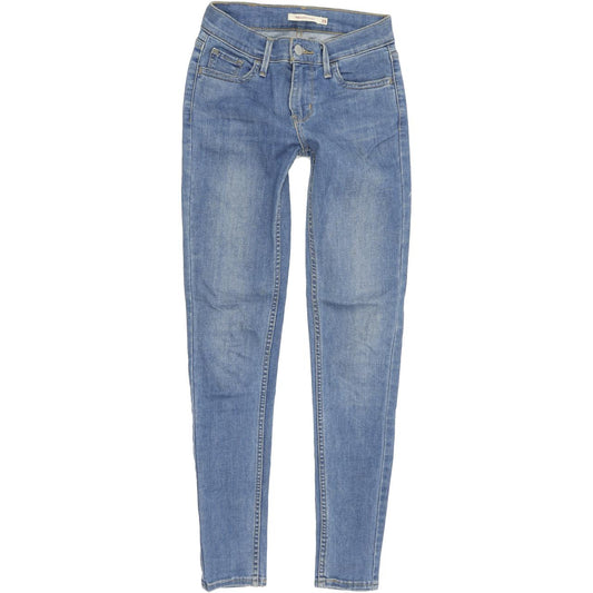 Levi's 710 Super Women Blue Skinny Slim Stretch Jeans W25 L30