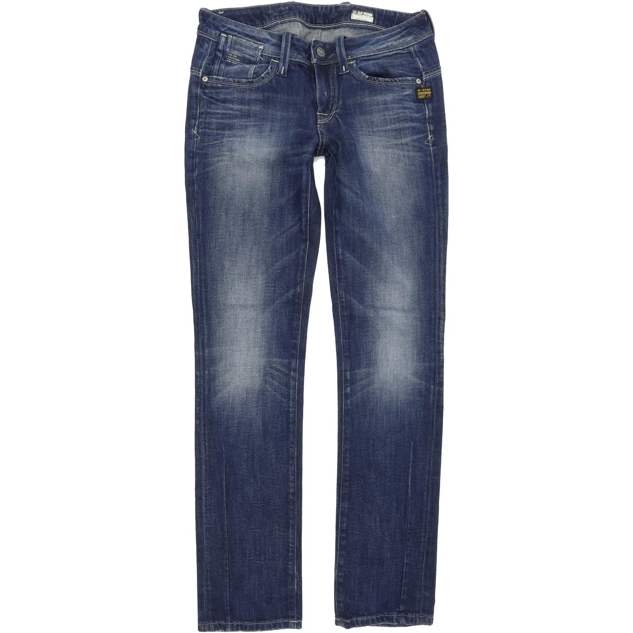 G-Star Women Blue Straight Regular Stretch Jeans W28 L32