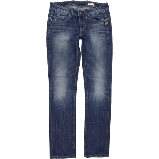 G-Star Women Blue Straight Regular Stretch Jeans W28 L32